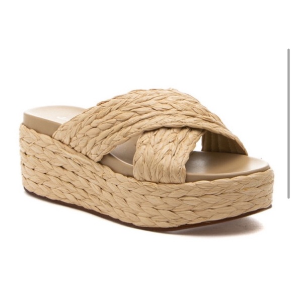 NWT J/SLIDES QUIVER Natural Raffia Sandal - Picture 2 of 15